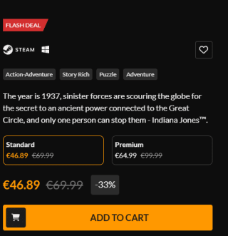 Indiana Jones and the Great Circle voor €46,89 bij Fanatical