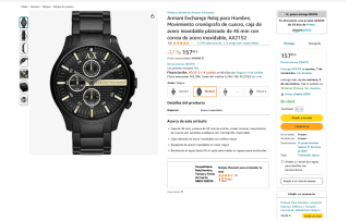 Reloj Armani Exchange por solo 157,95€