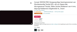 Corsair MM350 Pro Gaming Muismat Extended XL voor €29,90 bij Amazon