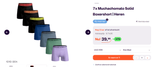 Muchachomalo Solid Boxershort 7-pack voor €39,95 bij Ibood