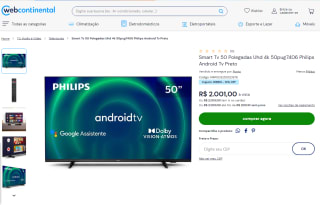 Smart TV da Philips de 50 polegadas em 4K - R$ 2.001