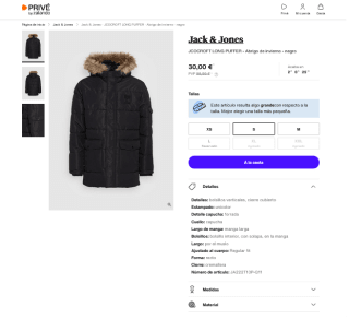 Abrigo de invierno Jack & Jones JCOCROFT LONG PUFFER por solo 30€
