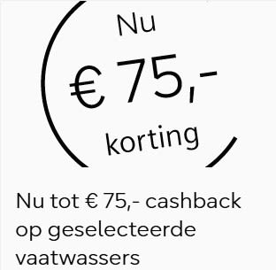 Tot €75 cashback op geselecteerde vaatwassers van Siemens