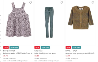 10% extra korting op babykleding tot 40% korting in de sale bij Kleertjes.com