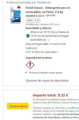 Precios mínimos pastillas lavavajillas Finish Amazon