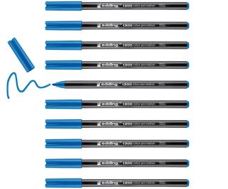 Edding 1300 rotulador de color trazo medio azul claro- x10 punta redondeada por 3,30€