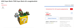 LEGO Super Mario 71395 Super Mario 64-vraagtekenblok voor €126,75 bij Dreamland.be