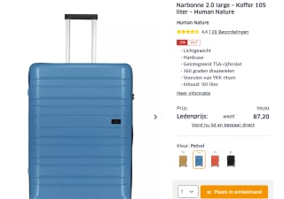 Human Nature Narbonne 2.0 large – Koffer 105 liter – voor €87,20 bij de ANWB
