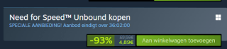 Need for Speed™ Unbound voor €4,89 via Steam