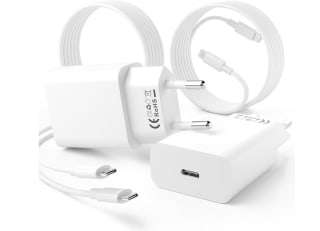 Pack 2 cargadores USB C 20W OMBROA con 2 cables USB-C a C de 2 metros compatible con iPhone a solo 8,99€