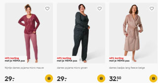 40% korting op nachtmode voor dames bij HEMA