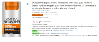 3 botes de L'Oréal Men Expert Crema hidratante antifatiga para hombre por 12.9€