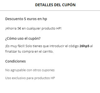 -5€ descuento en Hp desde Dynos