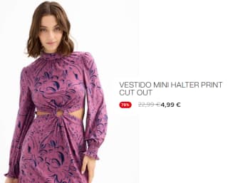 Vestido mini Halter print Cut Out por 4.99€