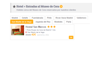 Gran oferta hotel + entrada Museo Cera Madrid desde 42€