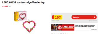 LEGO Hartvormige versiering voor €10,99 bij Kruidvat