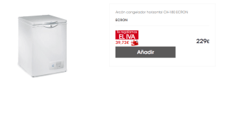 Arcón congelador horizontal ECRON CH-180 por 229€