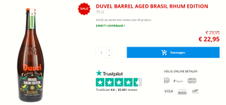 Duvel Brasil Rhum Edition BA Fles 75 cl 11,00% voor €22,95 bij Drankgigant