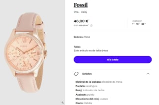 Reloj de Mujer Fossil RYE por 48€