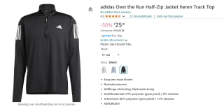 adidas Own The Run Half Zip Longsleeve Heren voor €25 bij Amazon