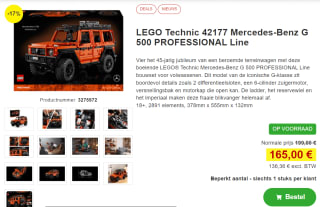 LEGO Technic 42177 Mercedes-Benz G 500 voor €165 bij Proshop