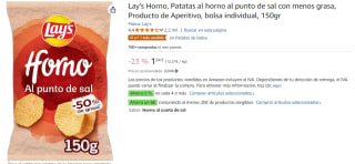 10 bolsas de Patatas fritas al punto de sal Horno Lay's 150 g por 11.34€