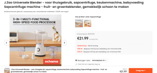 J.Zao BL822 Multi-functionele Blender voor €21,99 Ochama