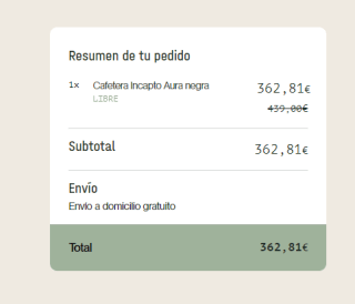 Días SIN IVA 21% descuento en Cafetera superautomatica Incapto Aura