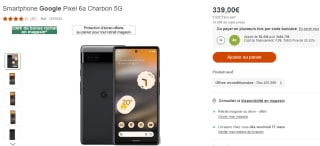 Smartphone 6.1" Google Pixel 6A de 5G à 339€