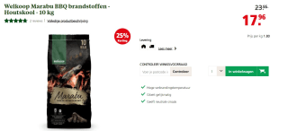 Welkoop Marabu BBQ - Houtskool - 10 kg voor €17,96