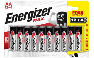 Energizer Alkaline Max Pack de 12+4 pilas Alcalinas MAX AA por 6,45€