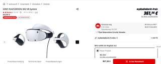 SONY PlayStation VR2 voor €361,34 bij de Mediamarkt in Duitsland