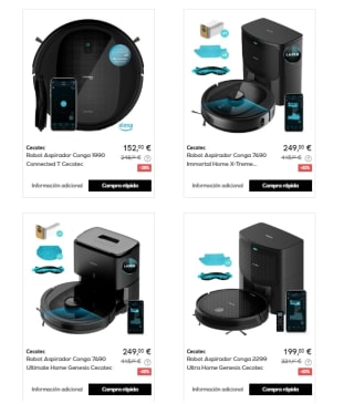Recopilacion de Robots Aspiradora CECOTEC con Hasta 56% de Descuento en Privalia