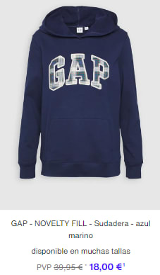 GAP - Sudaderas hasta 18€