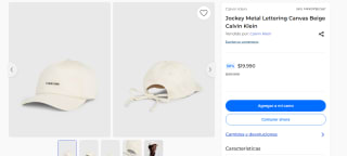 Jockey Metal Lettering Canvas Beige Calvin Klein por $19.990