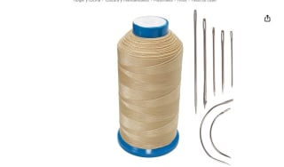 Hilo de coser de nailon de 1500 yardas+ 7 agujas por11,99€ (color beige, rojo o negro)