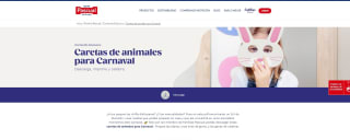 Caretas de animales imprimibles gratis para los peques desde pascual