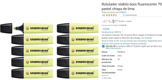 Pack 10 Rotulador stabilo boss fluorescente por 5.93€