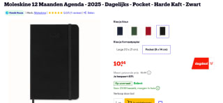 Moleskine hardback pocket dag-agenda voor 12 maanden voor €10,44 bij Bol