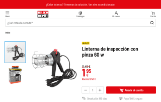 Linterna inspección pinza 60 w por 1,95€