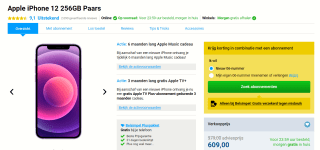 Apple iPhone 12 256GB Paars voor €609 bij Belsimpel