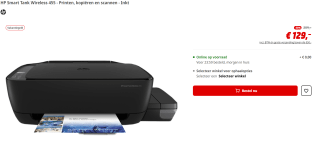 HP Smart Tank Wireless 455 printer voor €129 bij de Mediamarkt