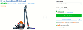 Dyson Cinetic Big Ball Multifloor 2 - Stofzuiger zonder zak voor €349 bij Coolblue
