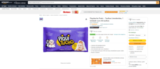 Toalhas Umedecidas da Piquitucho Pratic com 10 Pacotes - R$ 46,66
