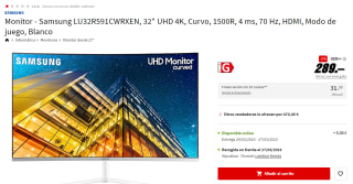 Monitor Samsung 32" LU32R591CWRXEN por 289€