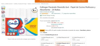 24 rollos de papel de cocina multiusos Colhogar Maxirolls por 22,85€