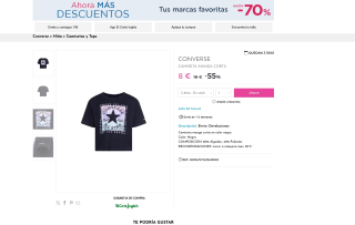 Camiseta manga corta Converser por solo 8€