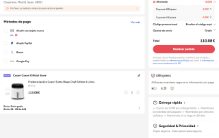 Freidora de Aire Cosori Turbo Blaze Chef Edition 6 Litros por solo 110,08€