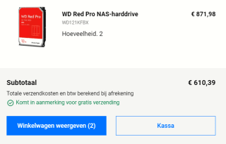 2 stuks WD Red Pro 12TB voor €610,39 bij Western Digital
