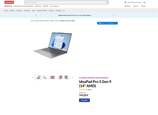 Lenovo IdeaPad Pro 5 14 R7-W11H-16GB-512GB por solo 749€